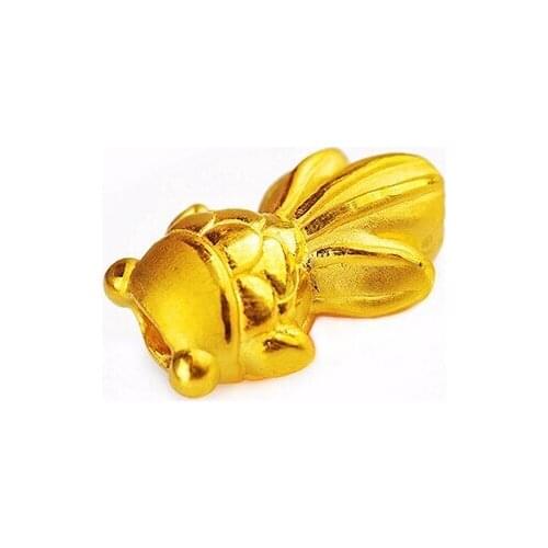 Solid 24K Yellow Gold Bracelet Lucky Fish Knitted Bracelet Baby Gift 1.00g