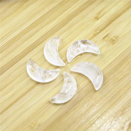 Wholesale 10PC Natural White Crystal Quartz Crystal Moon Shaped Hand Carved Stone Healing Natural Quartz Crystal