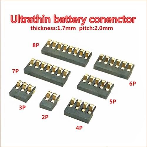 Original 2p 3 4 5 6 7 8PIN H1.7mm pitch 2.0mm battery connector Inner Battery Clip Contact Connector replacement for all-purpose