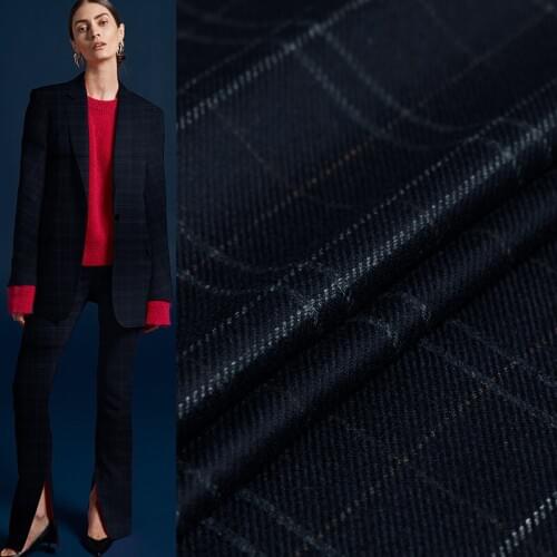 Pearlsilk Japanese Yarn Dyed Plaid Worsted Wollen Wool Fabrics Garment Material Autumn Women Suits Jacket Sewing Cloth Freeshipp