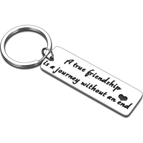 Friend Gifts Keychain Birthday Gifts for Best Friends Christmas Gifts Coworker A True Friendship is A Journey Without an End
