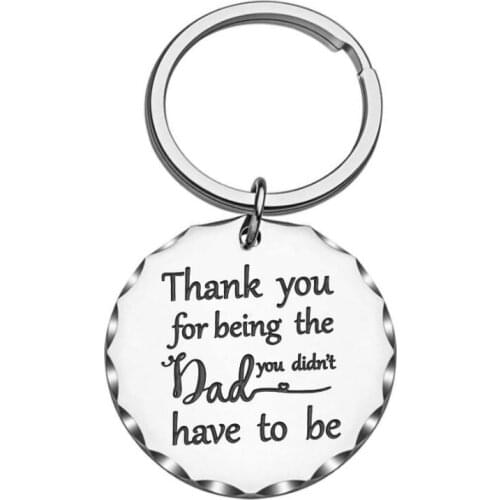 Father Day Gift Step Dad Keychain keyring Gift for men Stepfather Father in Law Step Father of Bride Groom Gift Wedding Gifts