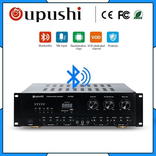 2.0 channel professional power amplifier 250w home theater amplifier oupushi AV760