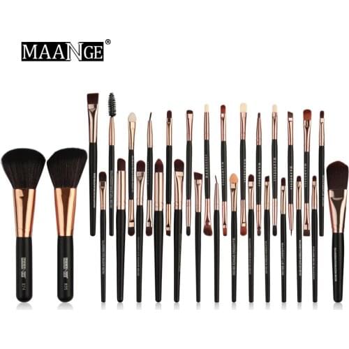 Luxury Wooden Handle 30 Make-Up Brush Sets Portable Makeup Tools Hot Selling Womens Cosmetic Gifts Sebum Sweep Eye Shadow Brush