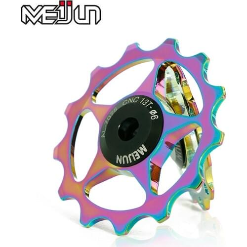 2pcs MEIJUN MTB Road Bike Bearing Pulley 7005 Aluminum Alloy Rear Derailleur 11T 13T Guide wheel Bearing Jockey Wheel