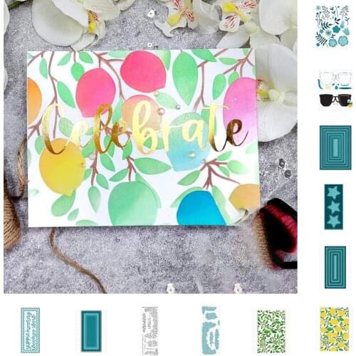 Leaves Lemon Stars Background Stamps And Dies New Arrival 2021 Scrapbook Diary Decoration Stencil Embossing Template DIY Card