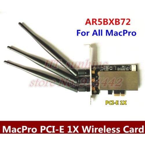Universal PCI-E 1X 2.4G 5G Airport Extreme AR5BXB72 three antennas Wireless Card