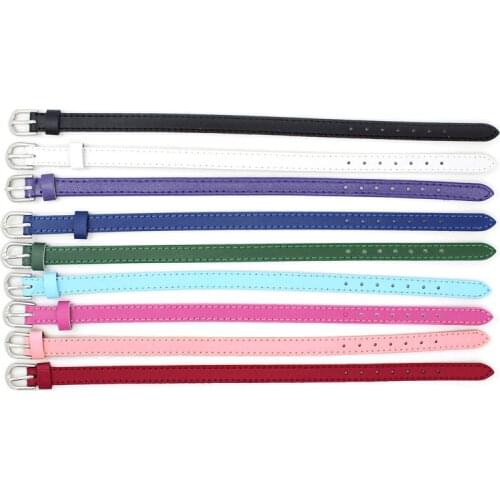 10PCS 8mm Genuine Leather DIY Wristband Bracelet Mix Color Fit 8mm slide charms /slide letters LSBR016*10