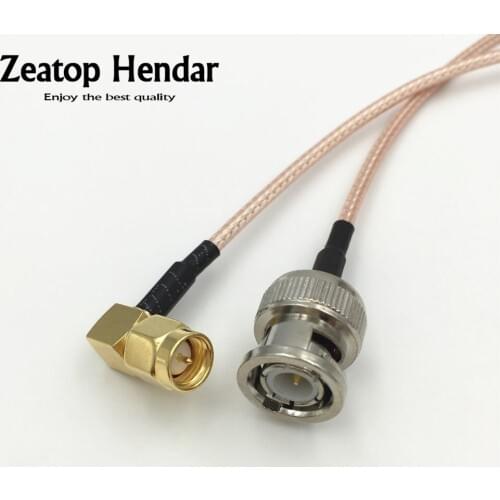 10Pcs RG316 Wire BNC Male Jack to 90degree Right Angle SMA Male Plug RF Coaxial Cable Adapter 15CM 20CM 30CM 50CM 100CM 200CM