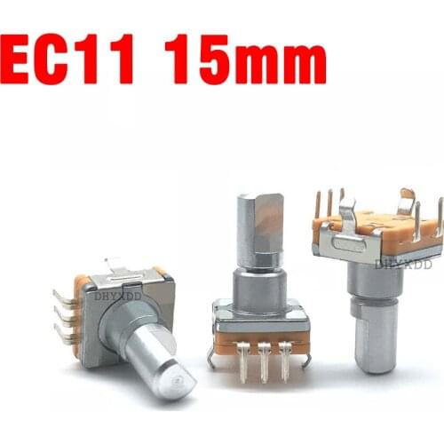 2PCS EC11 Thin Rotary Encoder With Switch 30 Positioning 15 Pulse 13MM Half-axis Audio Digital Potentiometer 5 Feet