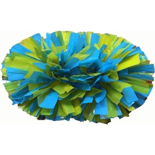 4' Blue + Yellow Game Cheers pompoms (2pieces/lot) Mixed color pompons Sports meet supplies Color can free combination
