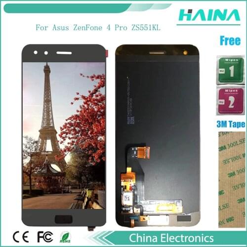 5.5" With Frame + touchscreen For Asus ZenFone 4 Pro ZS551KL LCD Panel Touch Screen Sensor Glass Assembly with tools