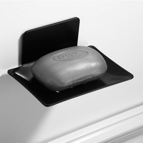 Aluminum Soap Holder Bathroom Black Soap Dish Storage Holder Free Punch Storage Rack Soap Holder Container