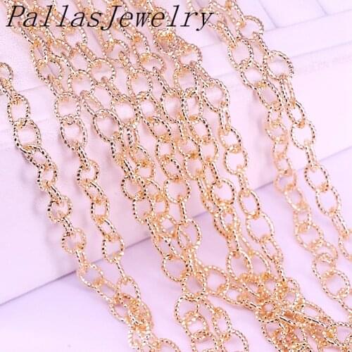 5Meters Gold Color Open Link Chain Oval Shape Chains Bulk Fit Bracelets Necklaces Findings Jewelry Making