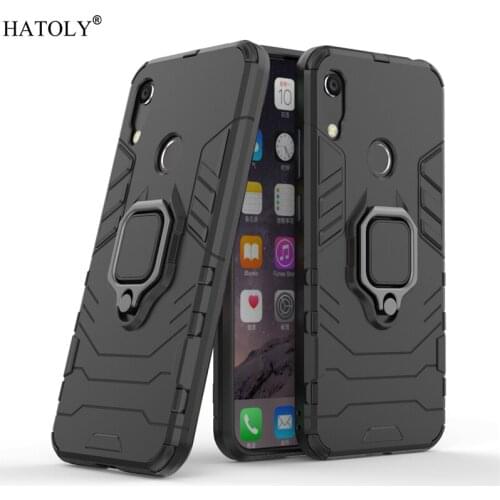 For Huawei Y6 2019 Case Cover for Huawei Y6 2019 Finger Ring PC TPU Phone Case Protective Hard Armor Case For Huawei Y6 2019