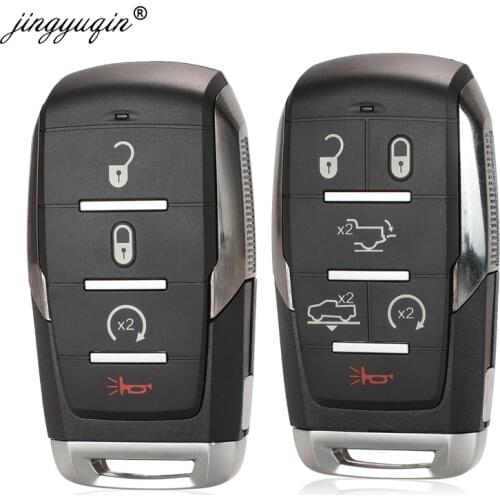 Jingyuqin Smart Remote Car Key Shell Case for Dodge Ram 1500 new off-road 2019 2018 2010 Fob 5/6 Buttons