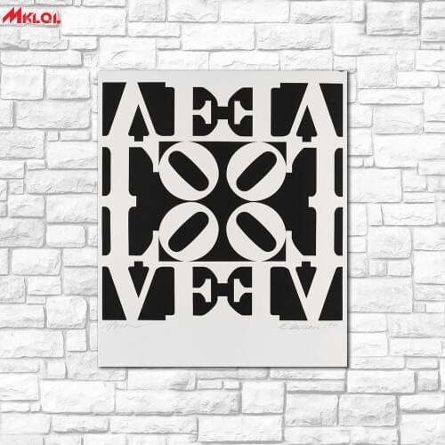 ROBERT INDIANA-Decade Oil Painting Wall Art Picture Paiting Canvas Paints Home Decor Abstract Print Painting Modern Wall Decor