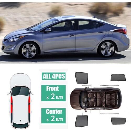 Side Windows Magnetic Sun Shade UV Protection Ray Blocking Mesh Visor Fit For Hyundai Elantra 2012-2016