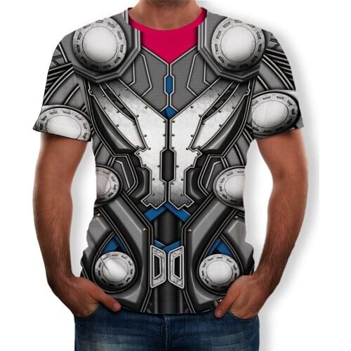 2021 Summer Fashion Iron Knight Armor Warrior 3D Mens Printed Pattern Cool Short Sleeve Casual T-shirt Top