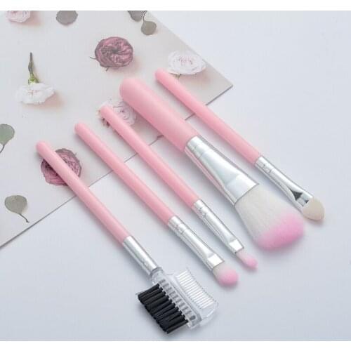 5 Simple Makeup Brush Sets Brush PVC Bag Foundation Brush Eye Shadow Brush Eyebrow Comb Makeup