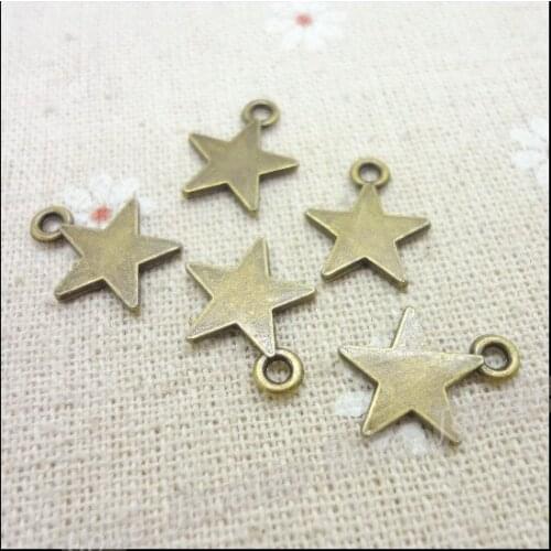 Wholesale 130pcs Vintage Charms Five-pointed star Pendant Antique bronze Fit Bracelets Necklace DIY Metal Jewelry Making