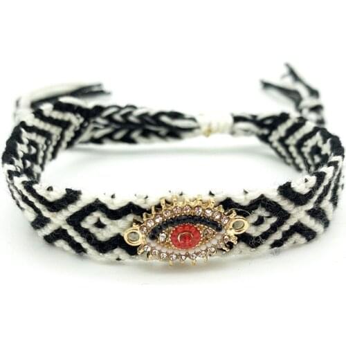 RAINBOW EYES LUCKY FRIENDSHIP HAND ROPE AMAZON STRIDES BOHEMIA KNITTING BRACELET