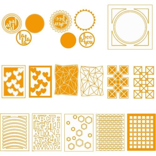 Various Diamond Square Chain Circle Frame Background Metal Cutting Die DIY Scrapbooking Crafts Cards Album Decoration Dies 2019