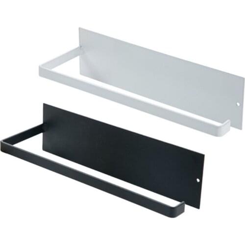 Self-adhesive Toilet Paper Holder Toilet Tissue Paper Roll Holder Plastic Wrap Metal Rack for Bathroom Kitchen Storage