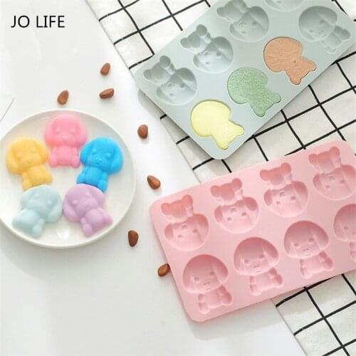 JO LIFE Lovely Puppy Silicone Cake Decoration Tool Biscuit Chocolate Mold Cute Dog Cookie Fondant Moulds