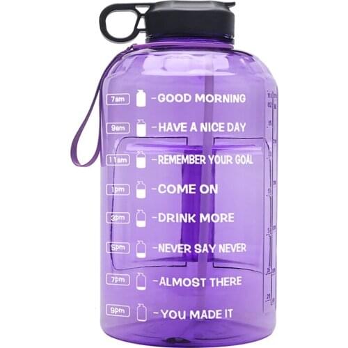 Gallon Motivational Water Bottle Leakproof BPA Sports Water Bottle with Straw for Fitness Outdoor Enthusiasts