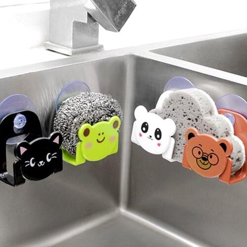 Kitchen Suction Cup Sink Drain Rack Non-punch Sponge Storage Holder Clothes Organizer Rack Bathroom Accessories Organizer