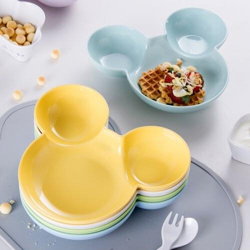 Salad plate childrens plate Cute panda plate creative cartoon bowl baby rice plate breakfast plate cartoon partitioned plate