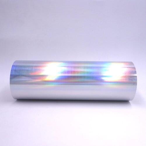 10"x20" 1 roll Laser Rainbow Heat Transfer Vinyl Film Camouflage Leopard Glass Hologram Rainbow PET Press HTV Tshirt Iron On