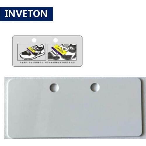Waterproof uhf rfid shoe tags PVC white tag printable tie on shoes passive epc gen2 for cross running competition