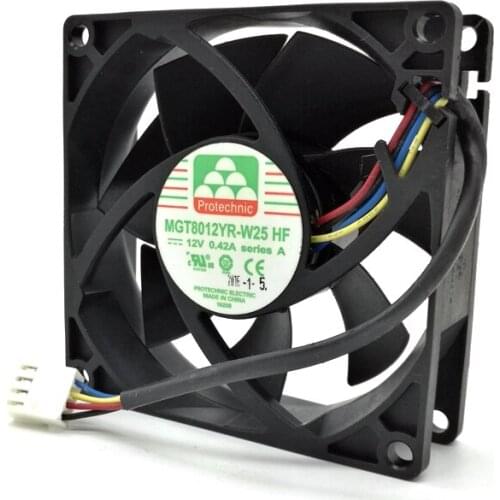 MAGIC MGT8012YR-W25 DC12V 0.42A 8025 80MM 80*80*25MM Comptuter CPU Cooling fan like cooler master FA08025M12LPA with 4pin