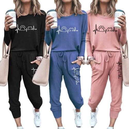 2021 Two Piece Set Women Tracksuit O-Neck Pullover Shirt and Casual Pants Sets Long Sleeve Shirts Female Spring Autumn Clothes