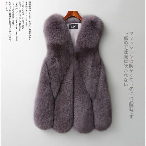 Fox Vest Autumn Winter Real Fur Coat Women Korean Long Jacket Vintage Vests Chalecos Para Mujer MY919