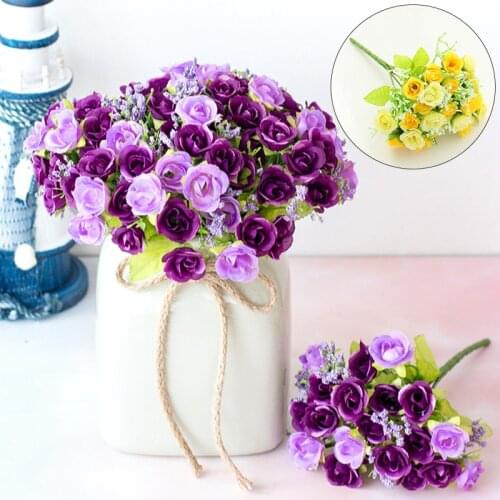 1Set Artificial Flower Bouquet Rose Bridal Wedding Supplies Home Decoration Spring Star Bud And Thumb Rose