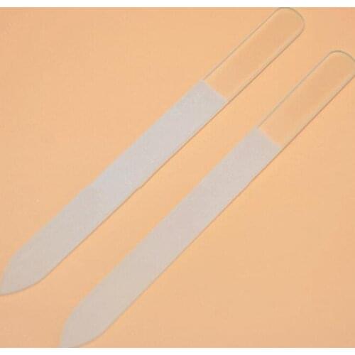 1 Transparent Crystal Glass Nail File Czech Republic Style With 1 Faux Silver Plated Plastic Hard Case