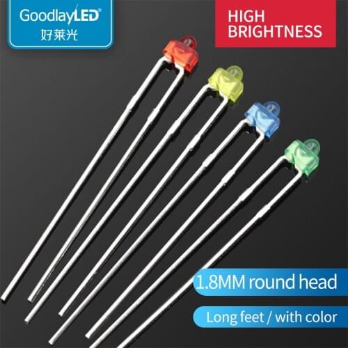 1000pcs1.8MM small butterfly colloid with color red, blue, green and yellow long-leg led light-emitting diode