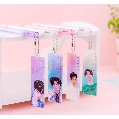 12 Pcs Star Pendant Pens Cute Creative Gel Pens Ruler Pendant Pen Student Writing Tools School Office Supplies Gifts Wholesale