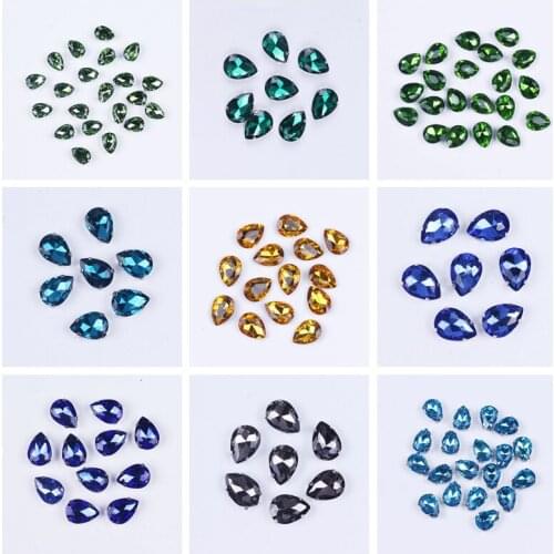 18MM Rhinestone Applique Drop Shape Strass Silver Claw Rhinestones For Clothes Sew on Rhinestones Metal Base Buckle Crystals DIY