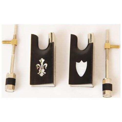 2 Set Top New Different Ebony Bow Frog For 4/4 Violin Ablone Full Lined Ablone Inlayed Violino Accessories