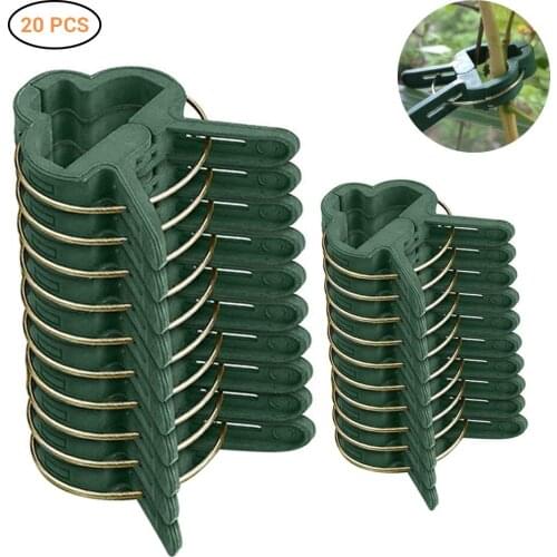 20Pcs Reusable Garden Plant Fixed Clip Vines Grape Support Fastener Vegetables Flowers Clamp Greenhouse Bracket Connector Clip