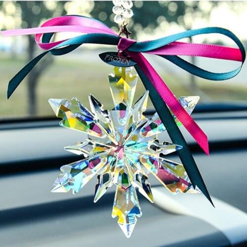 5pcs 80*220mm Diy k9 Crystal Beautiful Snowflake Hanging Ornament AB Color Crystal Garden Suncatcher Christmas Tree Decoration