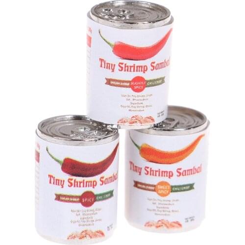 6pcs 1/12 Miniature Dollhouse Chili Patse Can Pretend Food for Kitchen Doll Food Kitchen Living Room Accessories