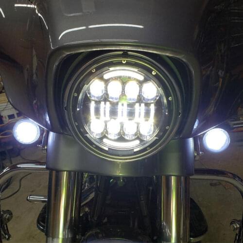 7inch LED DRL Headlight for Motorcycle Street Glide Electra Glide Road King Headlamp with Daytime Running Light