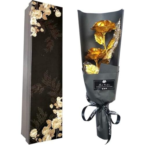 Rose Flower Bouquet,Artificial Gold Foil Rose,Rose Valentines Day,Romantic Present For Her On Mothers Day/Anniversary-ABUX