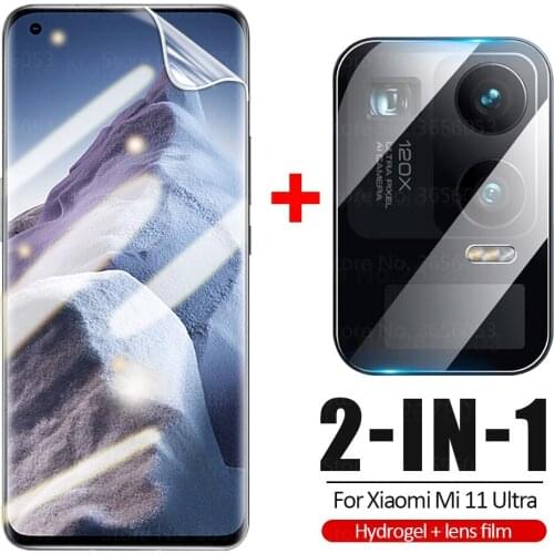 2 IN 1 Hydrogel Film For Xiaomi MI 11 Ultra Screen Protector For Xiaomi MI 11 Ultra Camera Lens Protective Film For Mi 11 Ultra