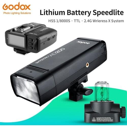 Godox AD200 HSS GN60 200Ws Flash Strobe Built-in 2.4G Wireless X System to Achieve TTL and X1 Transmitter for C/N/S/F/O